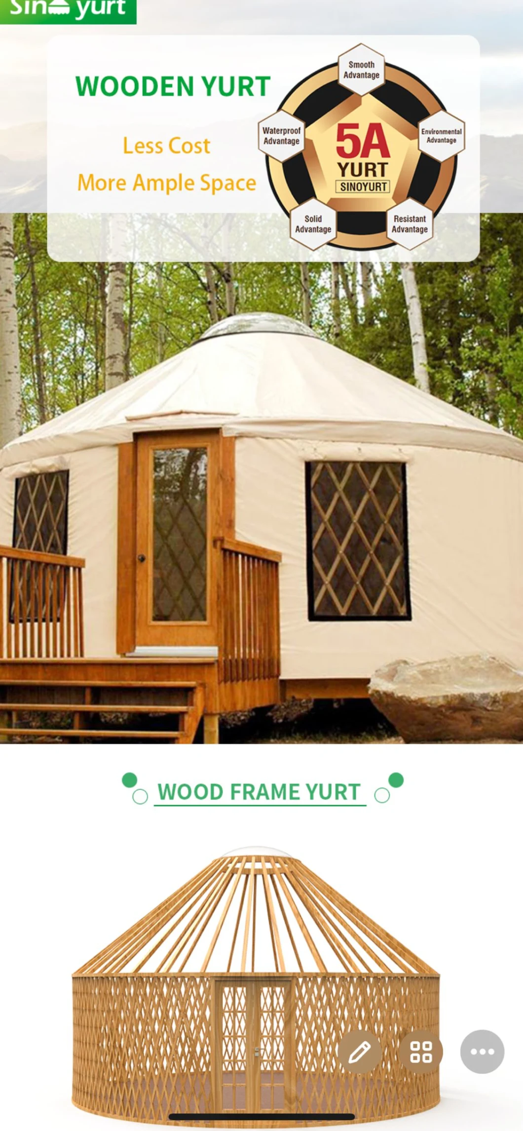 Large Steel Mesh Mongolian Yurt on Sale