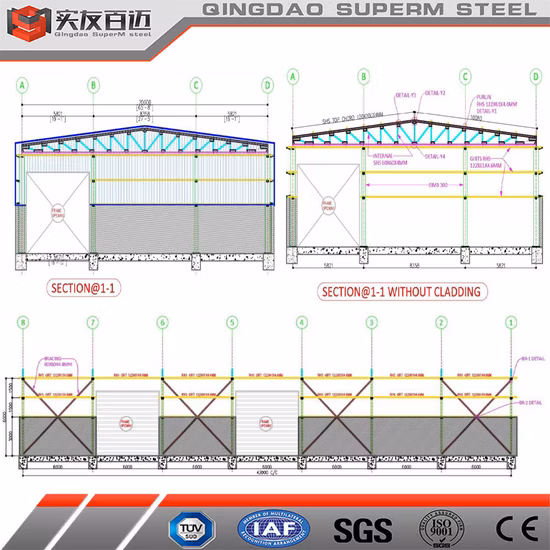 Maison de stockage de bâtiment préfabriqué d'entrepôt de structure métallique